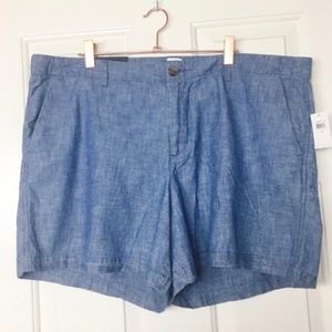 Gap City Shorts Chambray Blue Plus Size 18